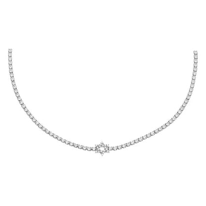 Pave Cz Star Of David Tennis Choker