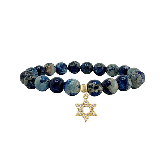 Shayna Star Of David Sea Sediment Beaded Bracelet