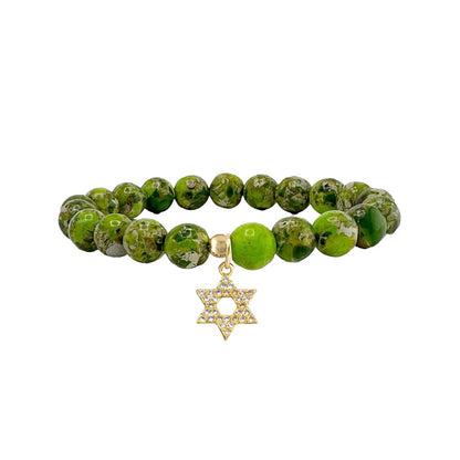 Shayna Star Of David Sea Sediment Beaded Bracelet