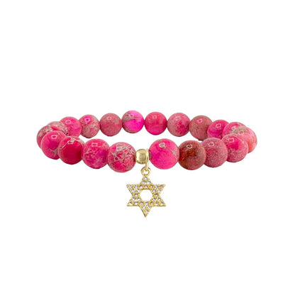 Shayna Star Of David Sea Sediment Beaded Bracelet