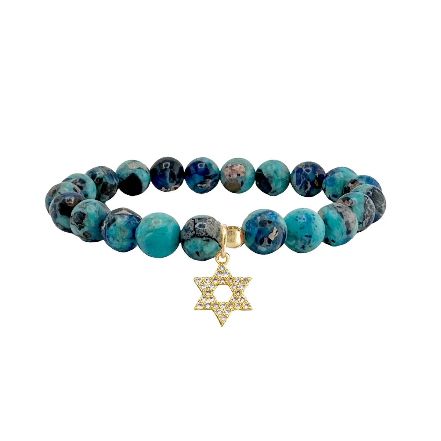 Shayna Star Of David Sea Sediment Beaded Bracelet