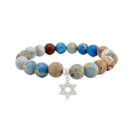 Shayna Star Of David Sea Sediment Beaded Bracelet